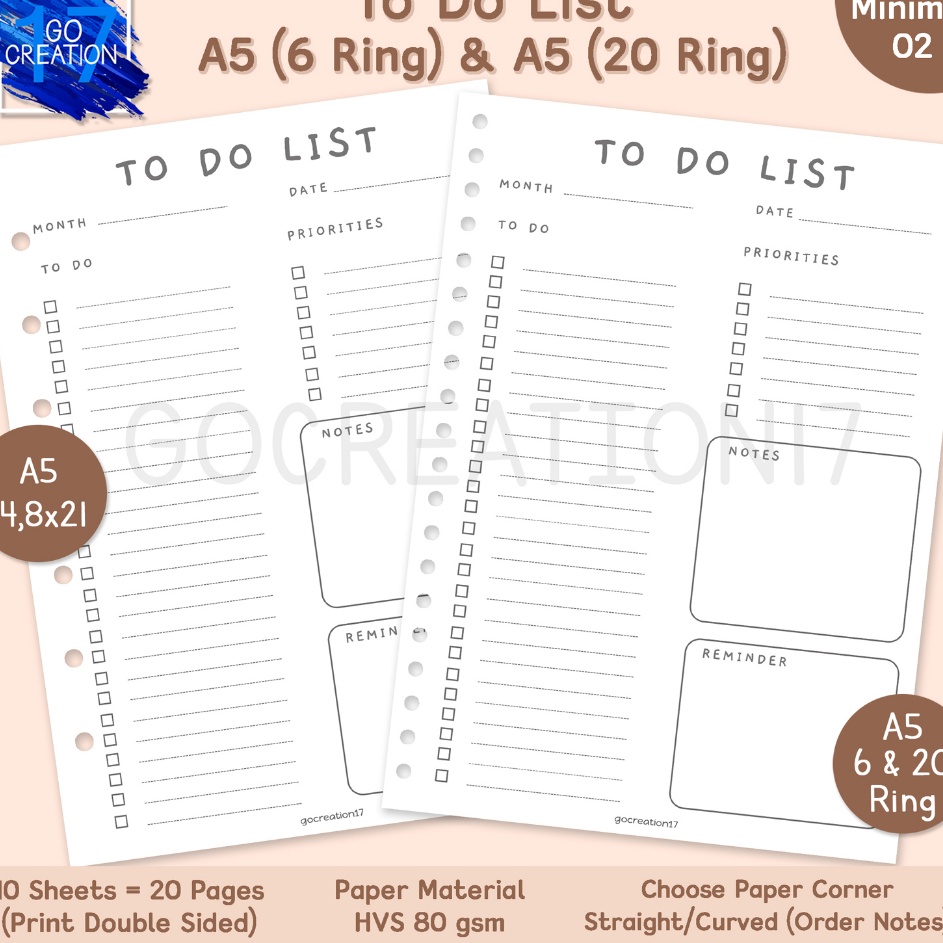 

Pasti Terkini Buku Planner Kertas Binder To Do List Simple Minimalis A5 ring 2 dan A5 ring 6