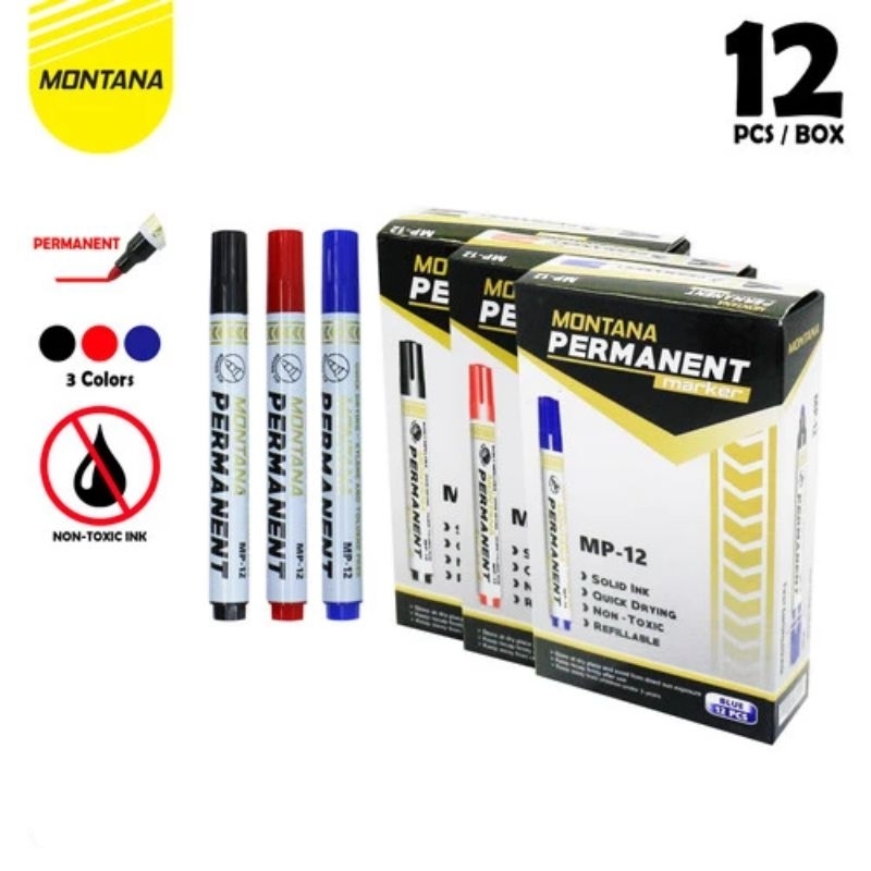 

Spidol Permanent Montana MP-12 Isi 12 Pcs | Spidol Permanen