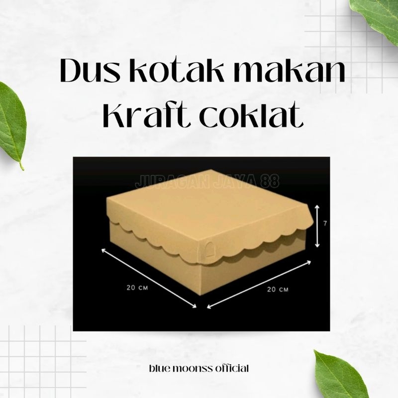 

Dus Kue / Kotak Makan (R10K) 20x20x7 cm Kraft Cokelat (Ketebalan 330gram)