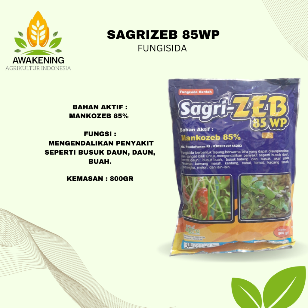 SAGRIZEB 85WP 800GR FUNGISIDA MANKOZEB BIRU