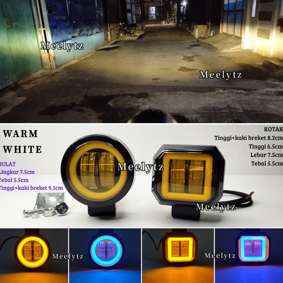 Lampu tembak sorot warm white CREE CWL 4D lensa 2mata Bulat Kotak ART LA2