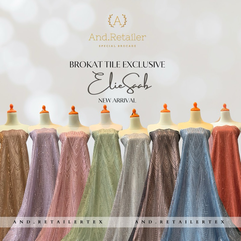 Bahan Kain Brokat Tile Payet Sequin Elie Saab Harga 0,5meter
