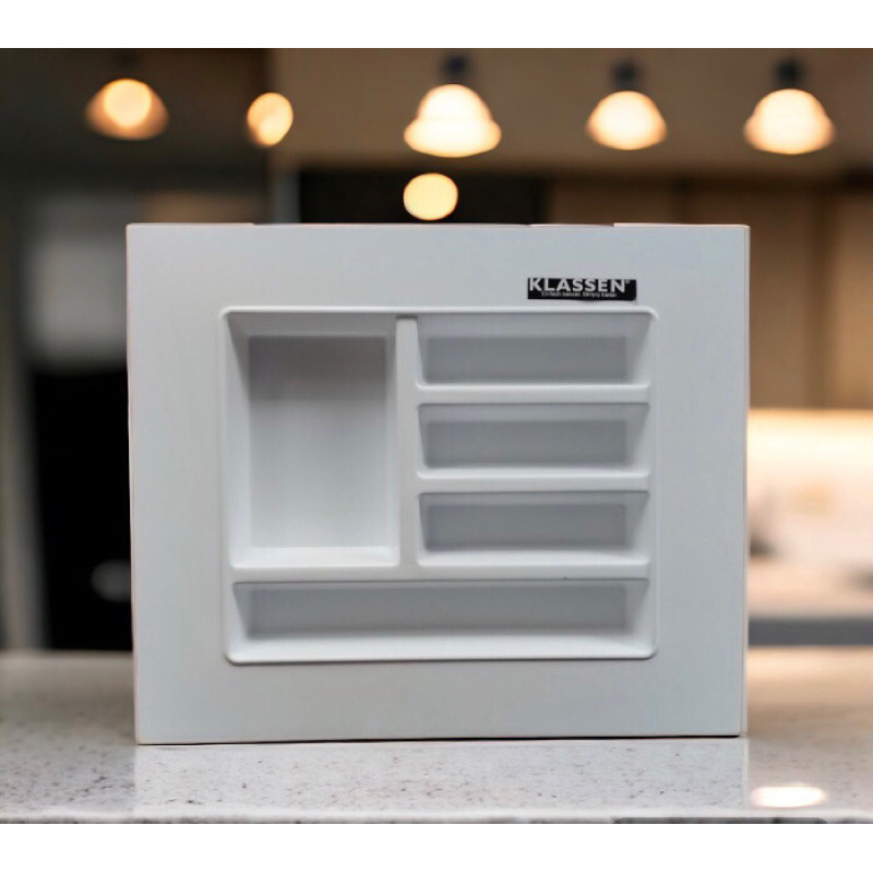 Rak sendok kitchen set garpu laci putih besar tempat sendok kitchen set garpu putih besar  sekat lac