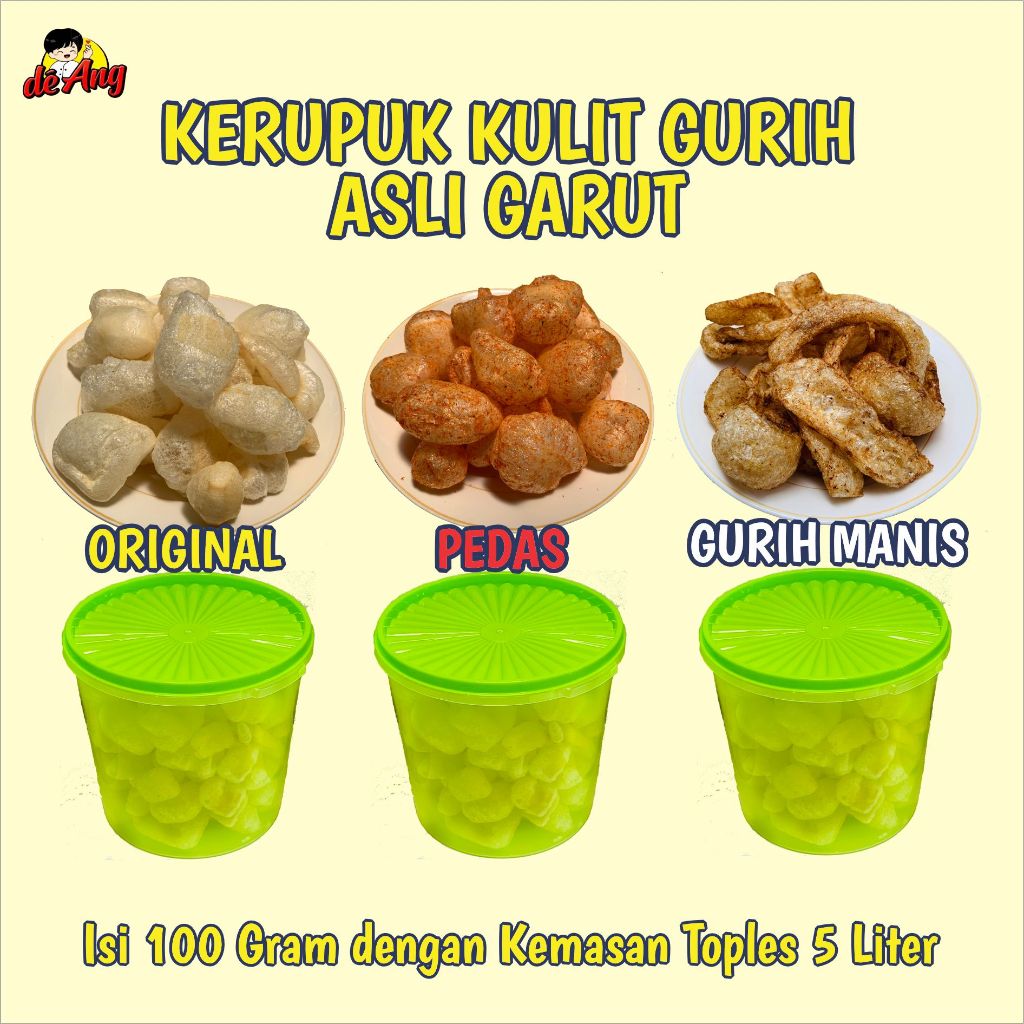 

Kerupuk Kulit Gurih Asli Garut Aneka Rasa 1 Toples