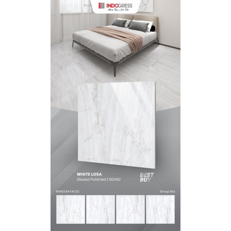 Granit lantai 60x60 white losa indogress kw E