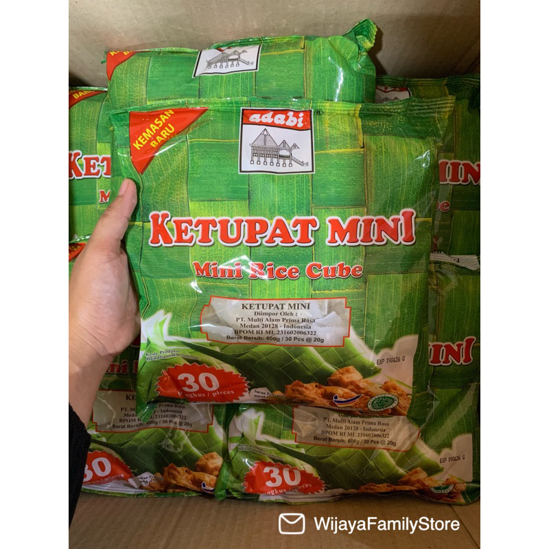 

Ketupat Mini Rice Cube Adabi Exp 2026 Isi 30 Bungkus/ Haruman Ketupat Sejati