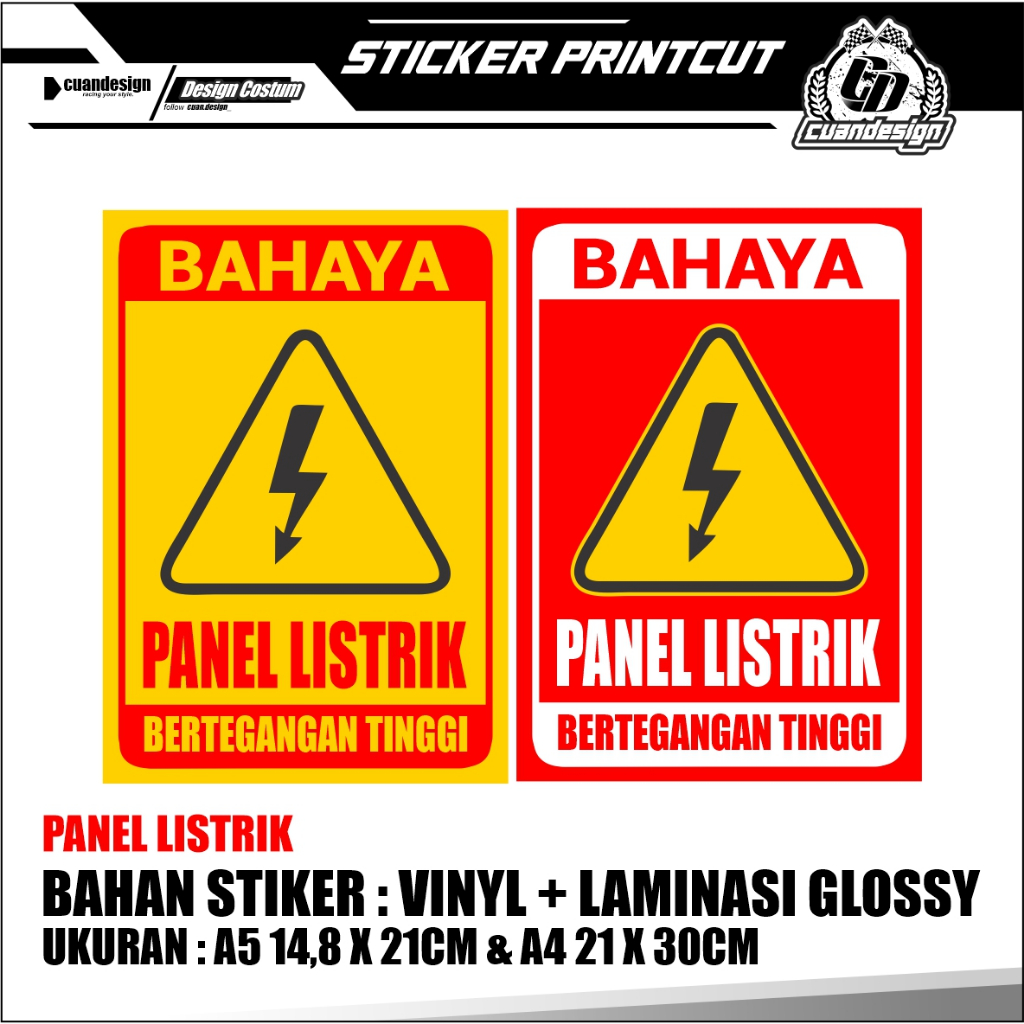 

STIKER AWAS PANEL LISTRIK | BAHAN VINYL + LAMINASI GLOSSY AWET TAHAN LAMA