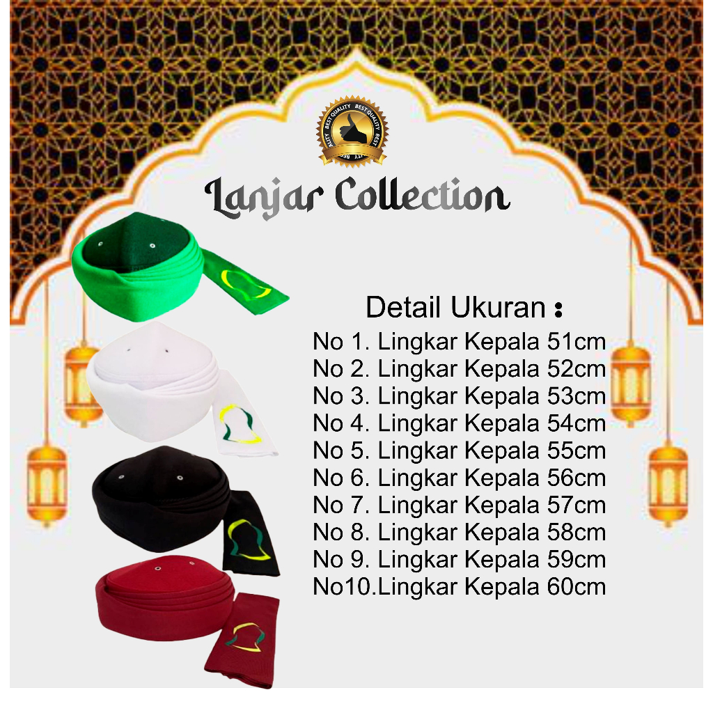 imamah / Peci Imamah Permanen  3 Meter Kopyah Imamah Permanen Sorban Imamah