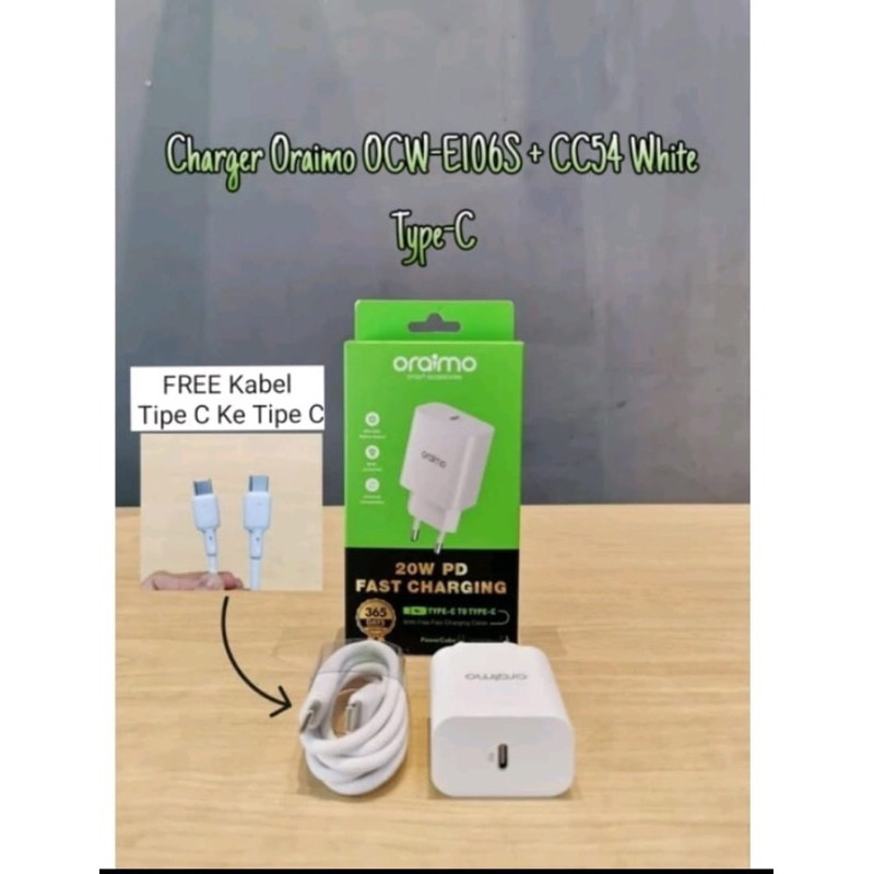 Charger Oraimo OCW-E106S / PD 20watt/ Super Fast Charging