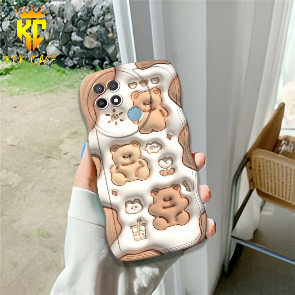 Case OPPO A15 GELOMBANG, Motif Aesthetic Bahan Softcase silicon Lentur - Skin / Casing Handpone - Ce