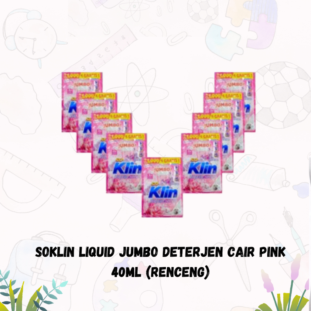 Soklin Liquid Jumbo Deterjen Cair Pink 40ml (Renceng)