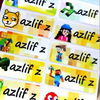 

Label nama anti air stiker waterproof Minecraft