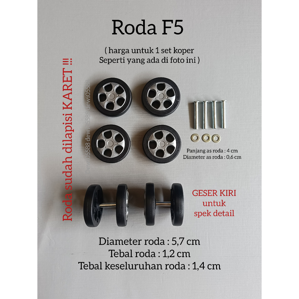 RODA KOPER, RODA DOUBLE WHEEL, RODA PENGGANTI, SPAREPART KOPER