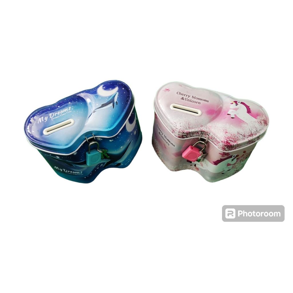 CELENGAN GEMBOK KALENG KARAKTER anak lucu dan unik murah S-01-2