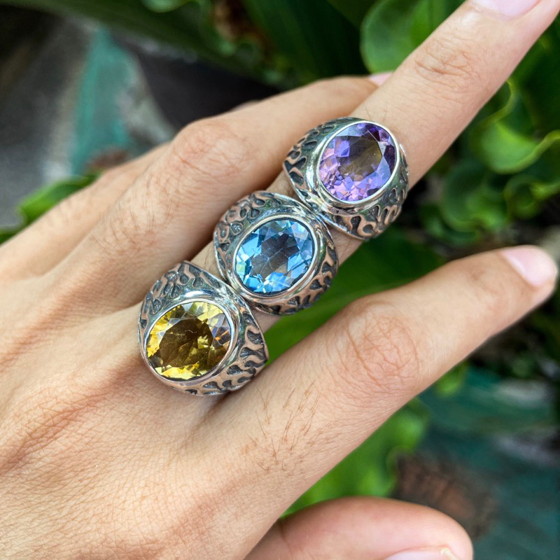 Cincin perak ukiran klasik bali unisex