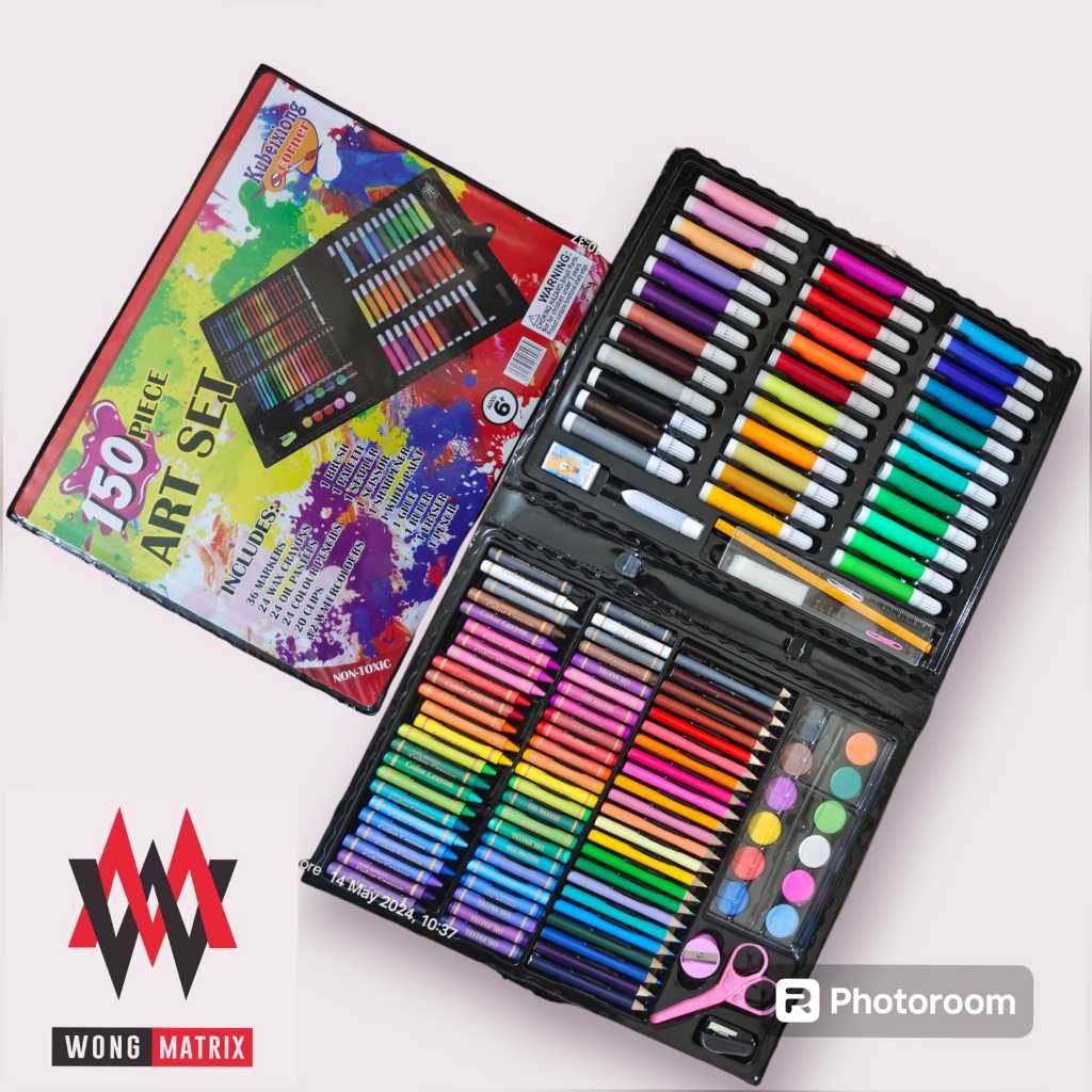 

Crayon Art Set 150 Pcs / Crayon Art Set / Peralatan Gambar Lukis / Pensil Warna 1 Set / Colouring Set 150 Pcs