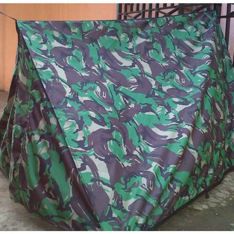 Tenda Camping Army / Tenda Perorangan TNI / Tenda Darurat Loreng TNI