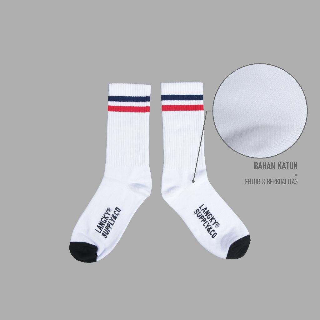 Kaos Kaki Distro Pria Tebal Pria Wanita Langky Sock ADLO ST  DBR