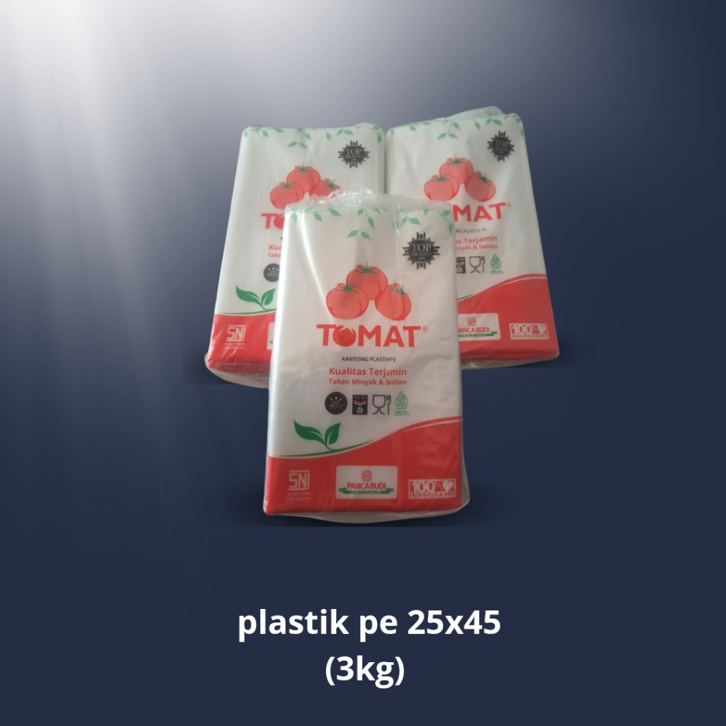 plastik pe 25x45 merk tomat @250gram
