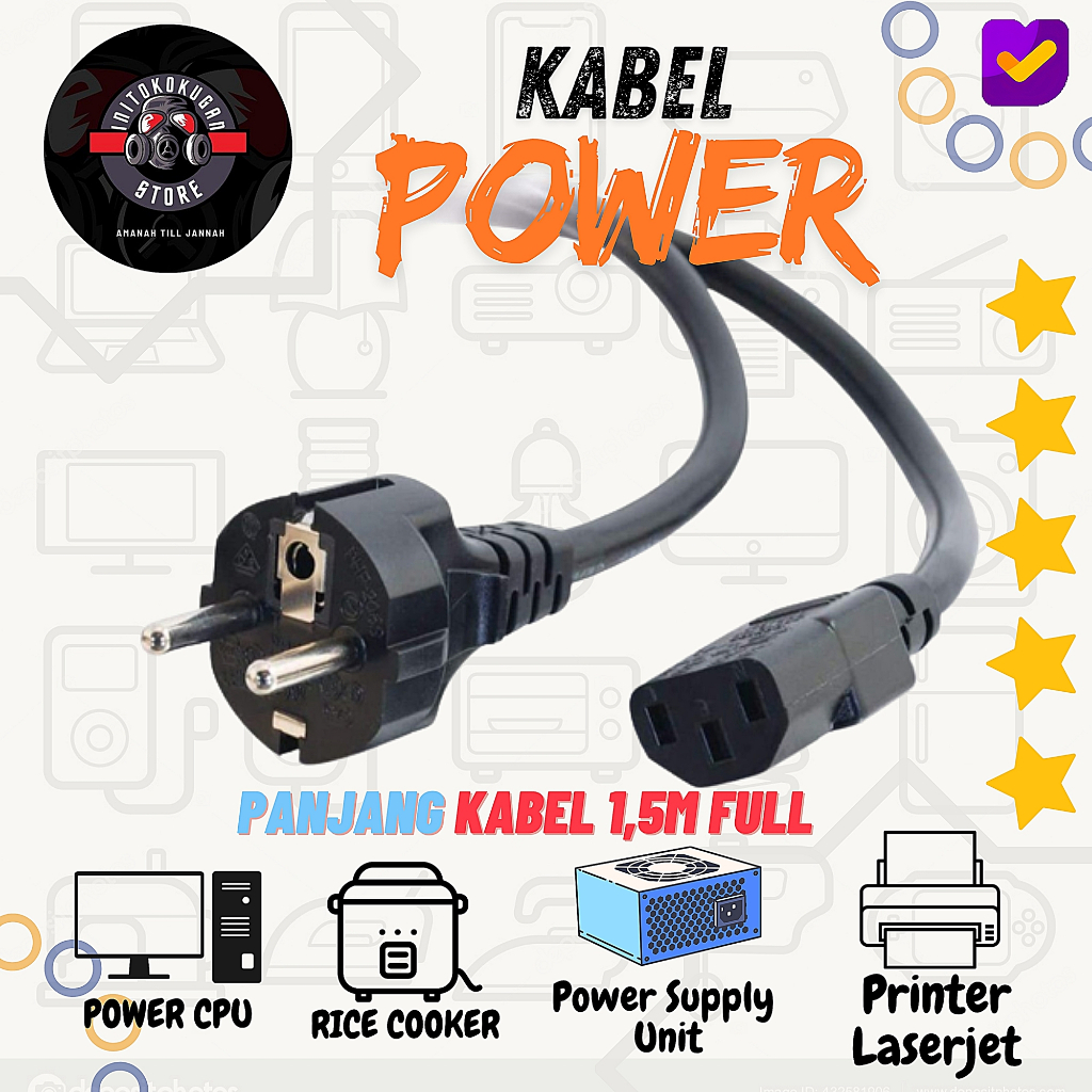 Kabel Komputer/Kabel Power CPU/PC KABEL CPU power supply PC 3 lubang