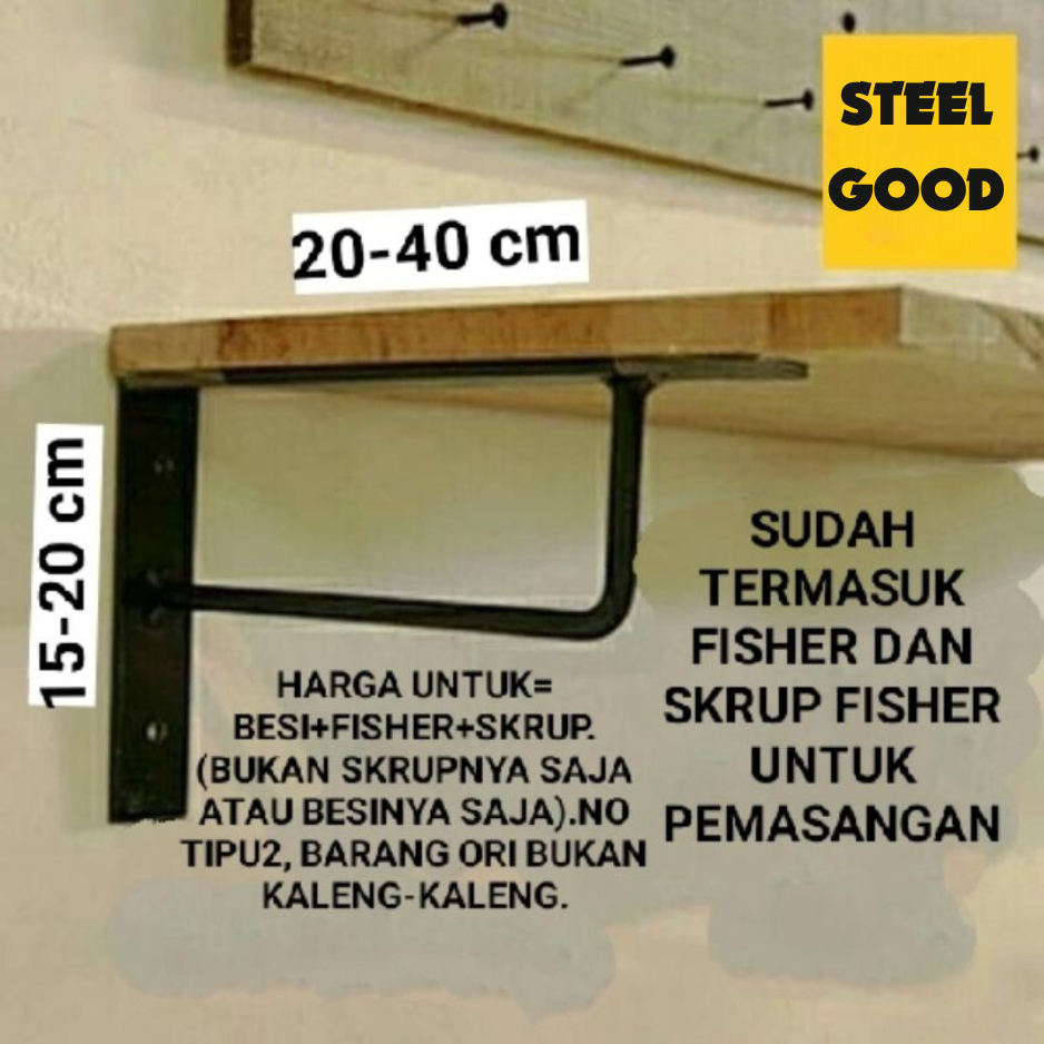 Besi Siku Siku Besi Rak Sudut Rak Dinding Ambalan Rak Papan Gantungan