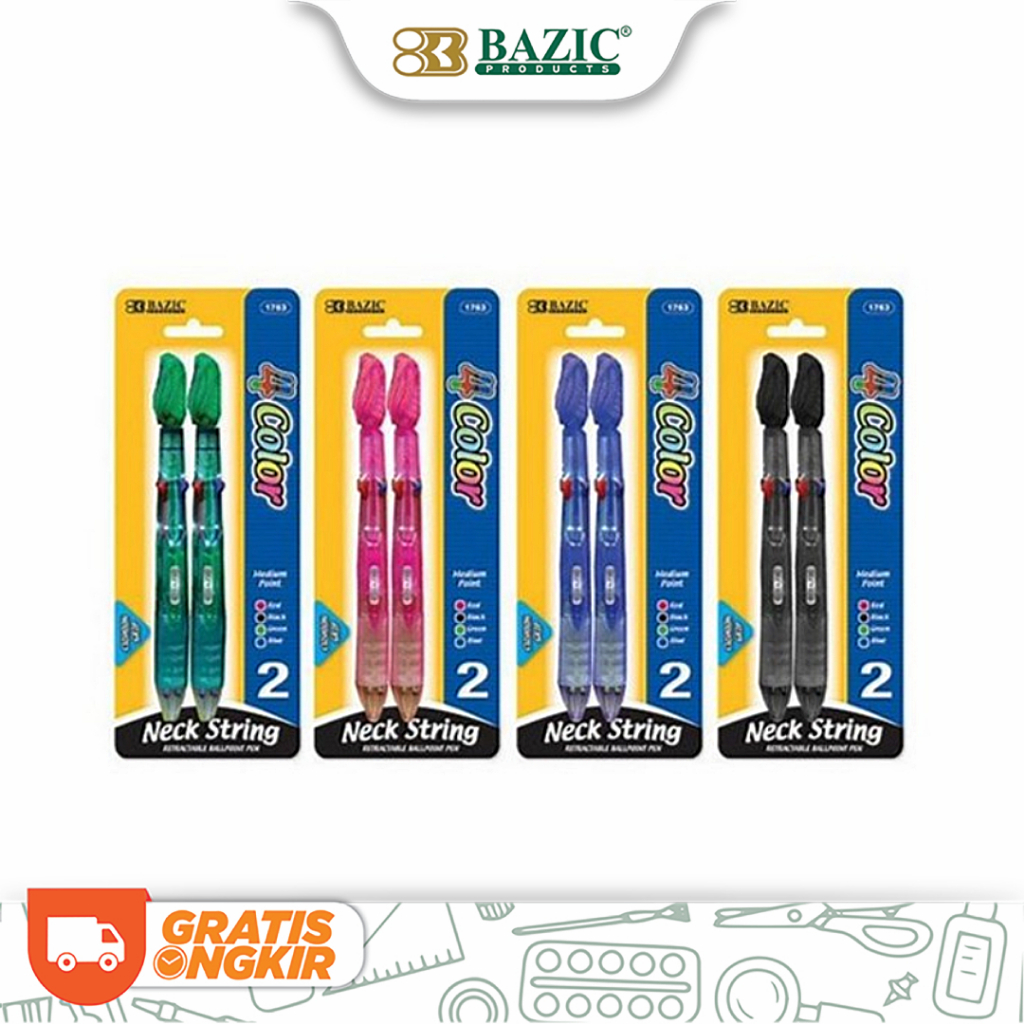 

Bazic 4 Color Neck Pen - Pulpen Cetek 4 Warna