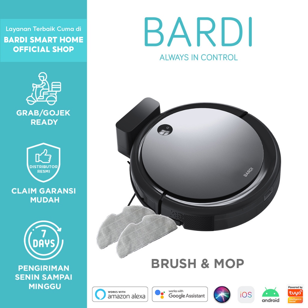 BARDI Smart Robot Vacuum 2 in 1 Brush dan Mop | Penyedot Debu | Vakum Cleaner
