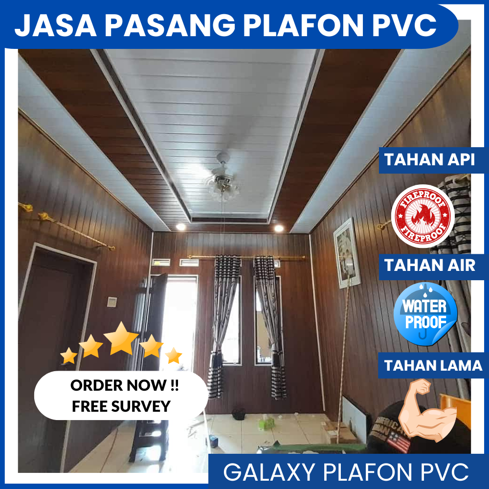 Plafon PVC Terpasang/Jasa Pasang Plafon PVC/Pemasangan Plafon PVC/Dekorasi Rumah/Plafon PVC Murah