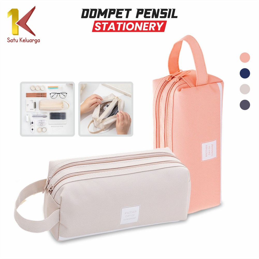 

Satu Keluarga Tempat Alat Tulis Perlengkapan Sekolah 2 Sisi A80 Kotak Pensil Tempat Bolpen Dompet Pensil Stationery / Make Up Pouch Kosmetik Travel