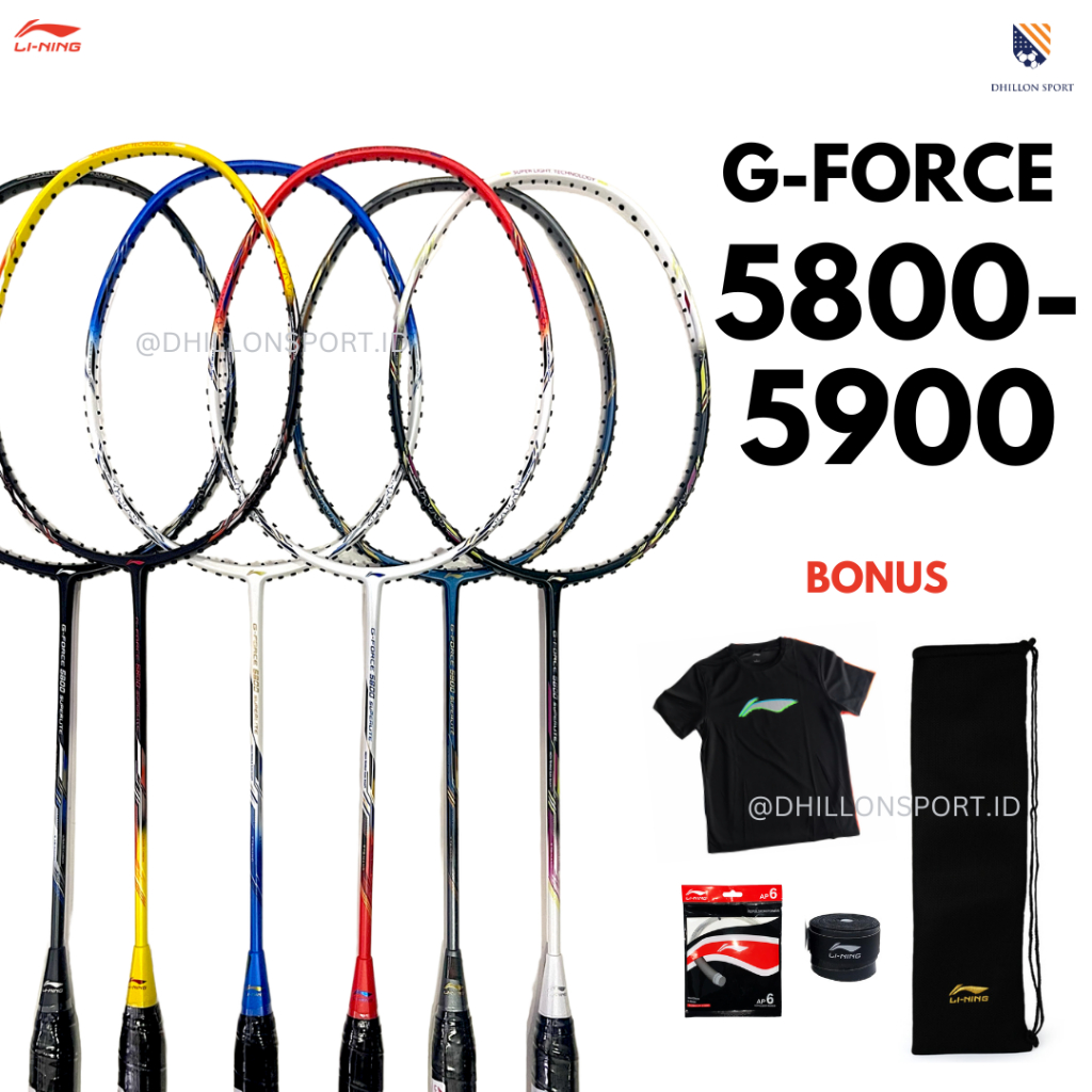 FREE PEMASANGAN Raket Lining G-Force Superlite 5800 / 5900 LI NING GFORCE 5900