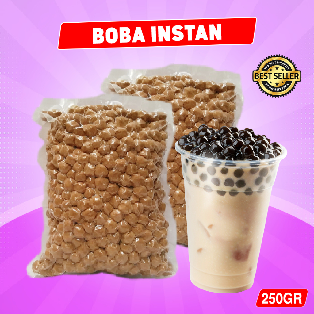 

TOPPING BOBA INSTAN 250GR / BOBA PEARL TAPIOKA / TOPPING BOBA INSTAN / BOBATEE TOPPING