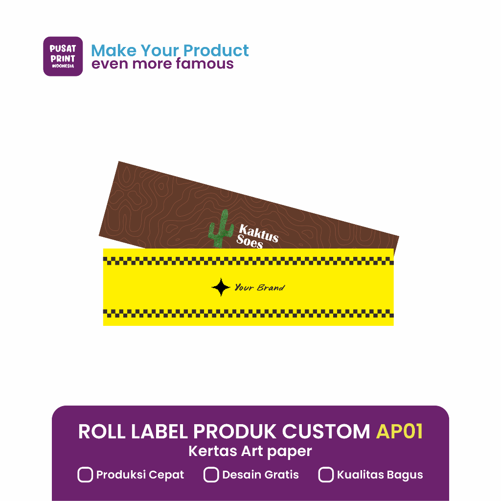 

Roll Label Souvenir Custom / Hijab / kaos Kaki / Souvenir / Kerudung Full Color (Ap 001)