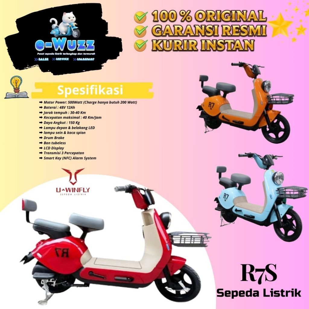 Sepeda Listrik U-winfly Tipe R7S Garansi Resmi Harga Termurah