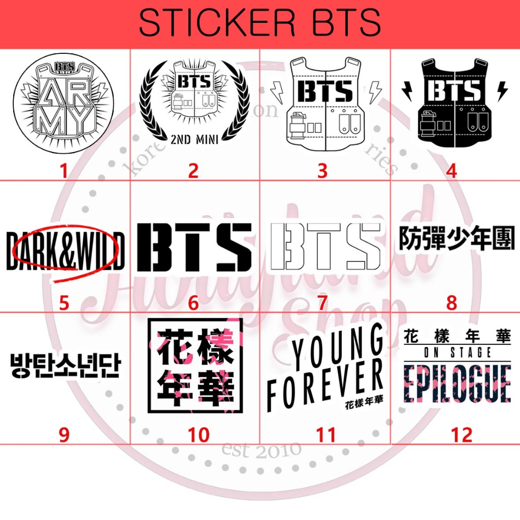 

Sticker BTS Bangtan Boys part 1 (5pcs Sticker) Unofficial