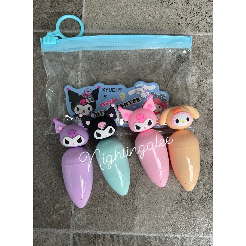 

[1 SET ISI 4 PCS] Stabilo Kuromi Melody Stabilo Sweet Highlighter Marker Lucu Unik Murah