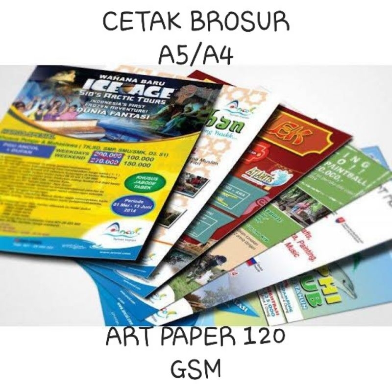 

CETAK BROSUR ArtPaper A5/A4 isi 50 lbr