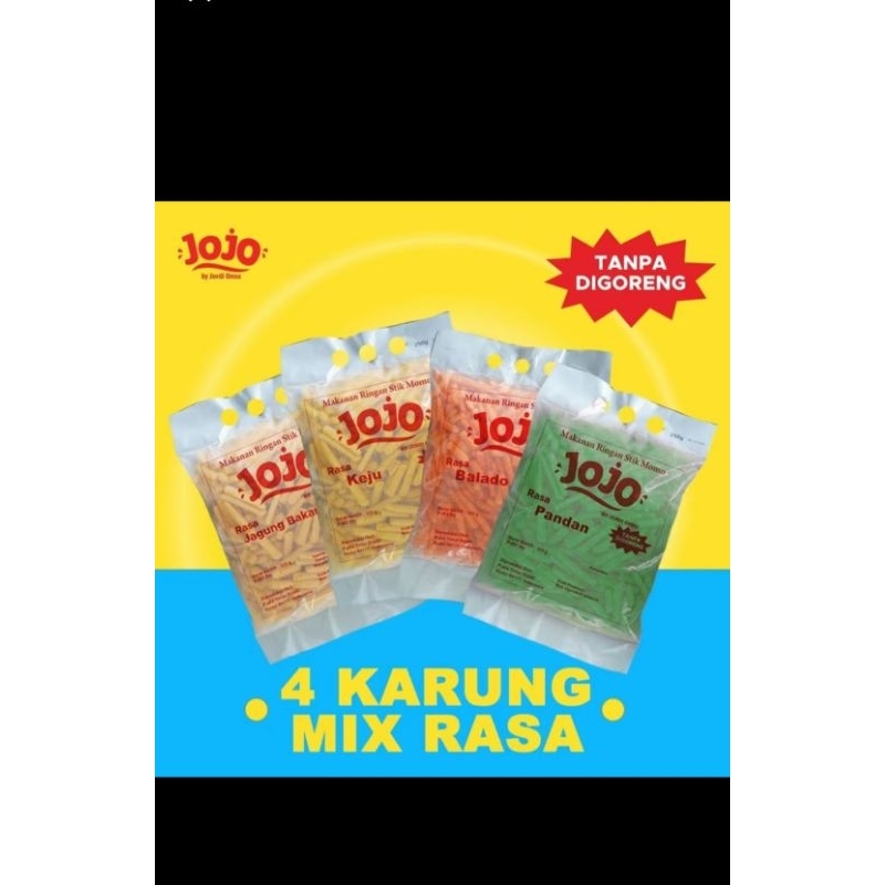 

(JOJO) SNACK RINGAN STIK1kg Mix4 Rasa Dijamin mantull, dan tidak gatal di tenggorokan