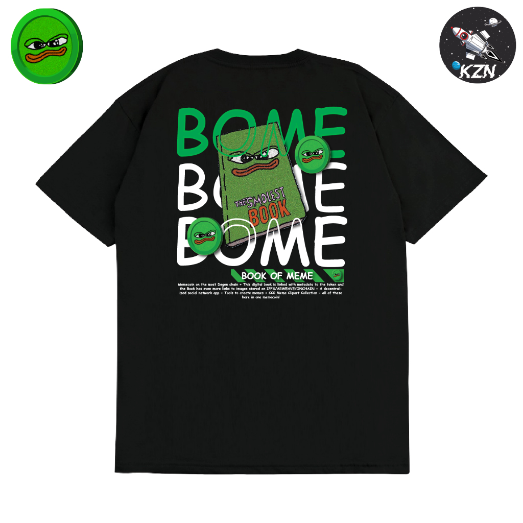 Tshirt Kaos Crypto BOME Book Of Meme | Kaos Crypto meme koin Bome