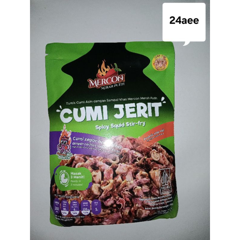 

CUMI JERIT SPICY SQUID STIR-FY DARI MERCON MERAH PUTIH