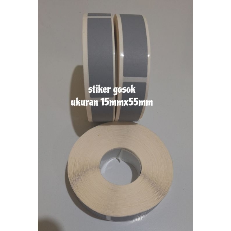 

Label Gosok Stiker Penutup Kode Voucher ukuran 15mmx55mm Polos