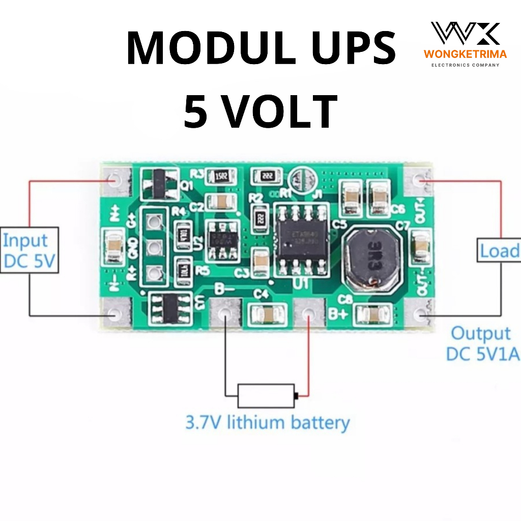 Modul Ups 5v Kit Mini Ups 5 volt 1 Amper