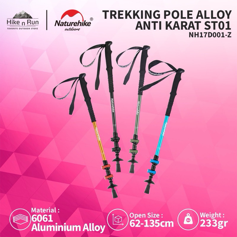 NATUREHIKE Trekking Pole Tongkat Pendaki Tracking Pole Naturhike NH 17D001-Z