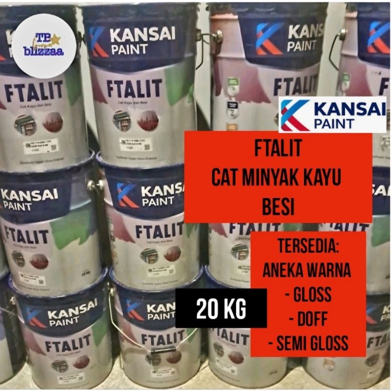 NEW Ftalit 20kg Cat Minyak Kayu Besi Ftalit 20kg Pail Warna Gloss Ftalit Doff Ftalit Semi Gloss 20kg