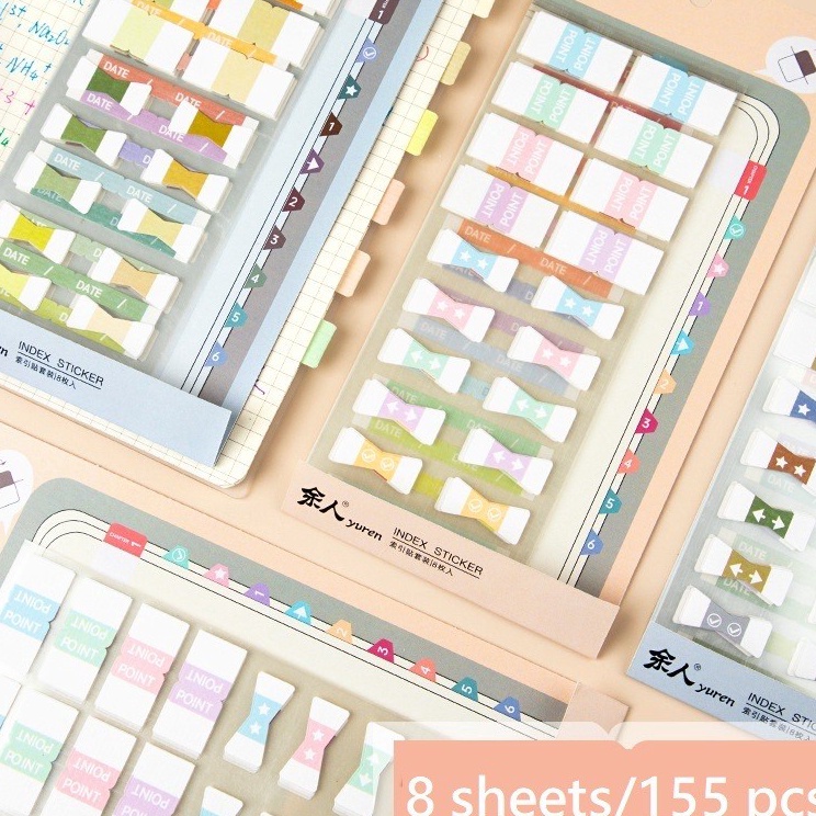 

Buruan Order 155 Pcs Index Sticker Label Pembatas Buku Annotate Journal Jurnal Mark
