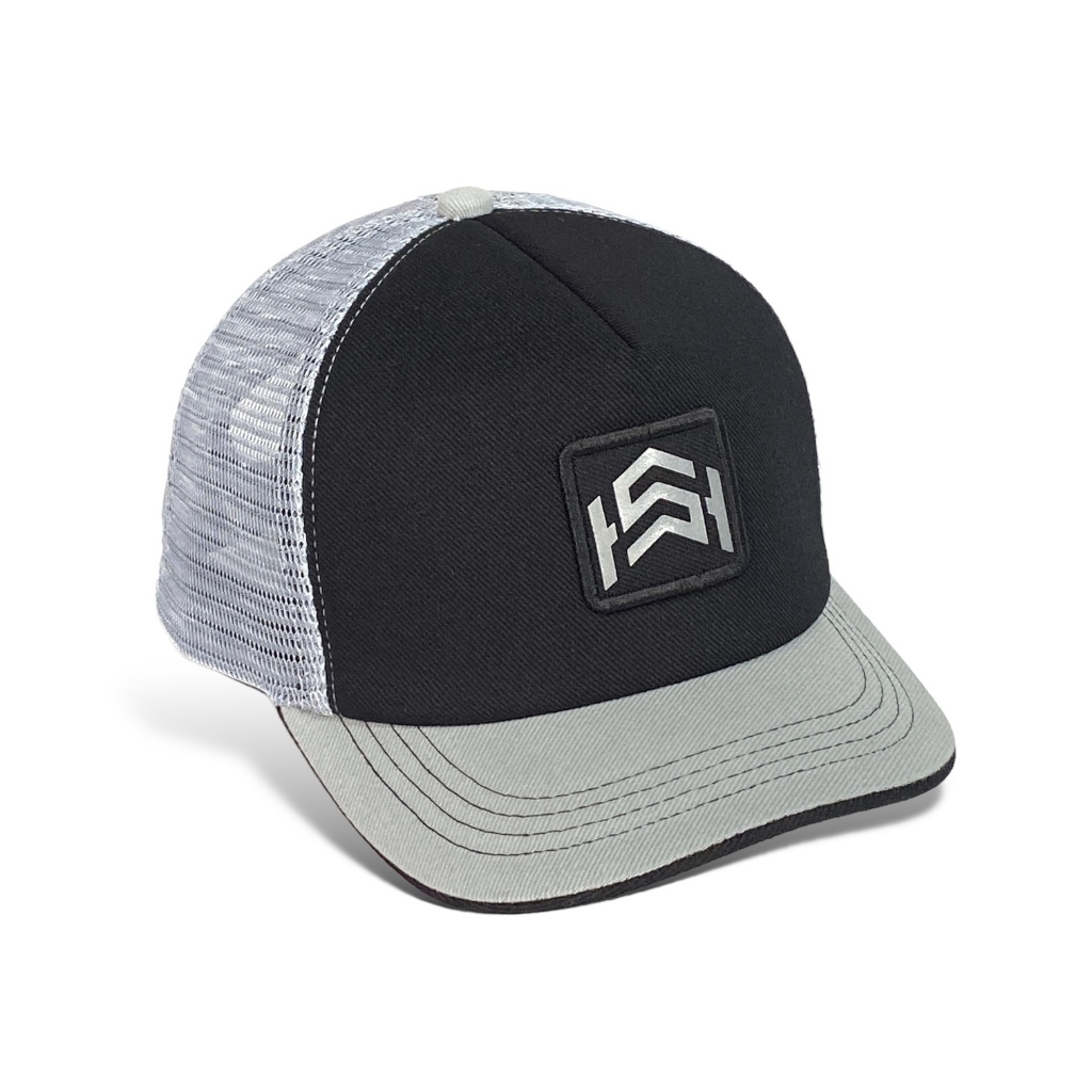 Topi Trucker lidah Pendek Topi Pria Trucker Jaring Original Hitam Abu Topi jaring Pria