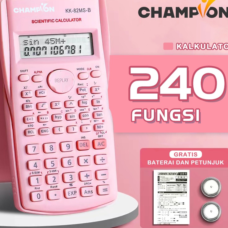 

Super Gaya Champion Kalkulator Sekolah Scientific 82MS Colour 24 Kalkulator Fungsi Kalkulator 4 WarnaRabbit Stationery