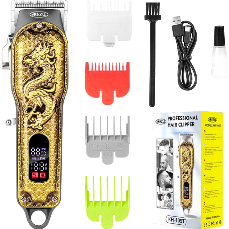 COD 224 Alat Potong Rambut Rambut Naga Cliper Alat Cukur Rambut Elektrik Hair Clipper Emas Cordless 