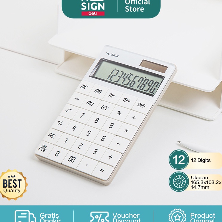 

Serbu Hadiah Deli Nusign Calculator Kalkulator 12 Digit LCD Besar NS41