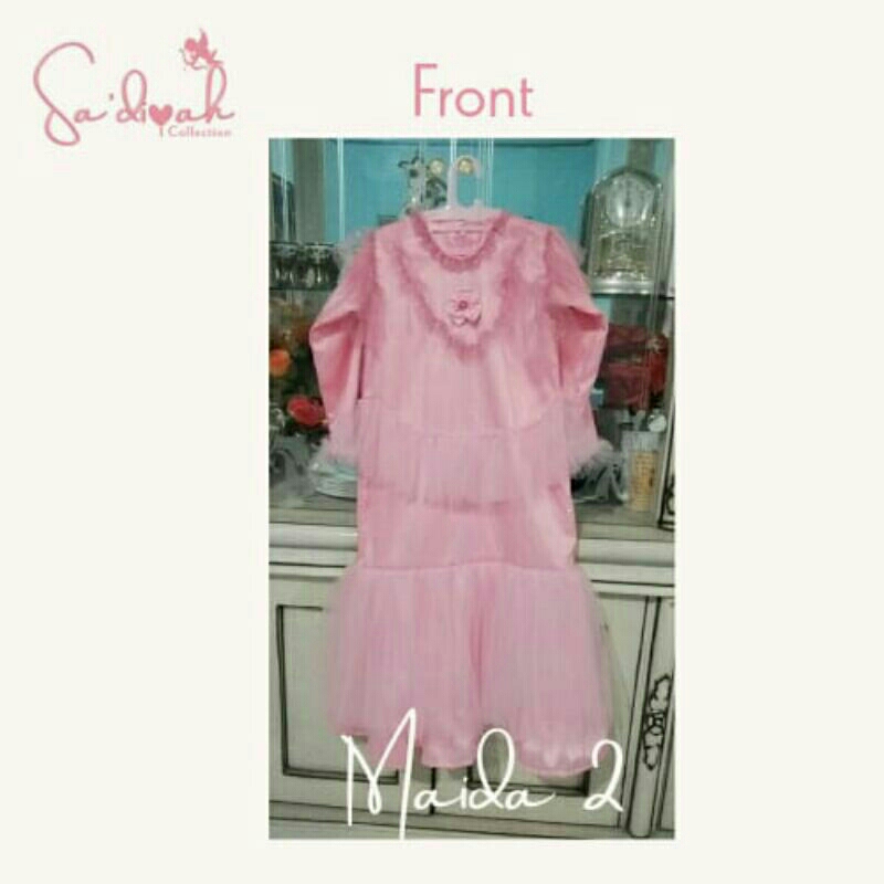 Maida Dress Anak - Gamis Pesta Anak Baby Pink - Sadiyah Collection