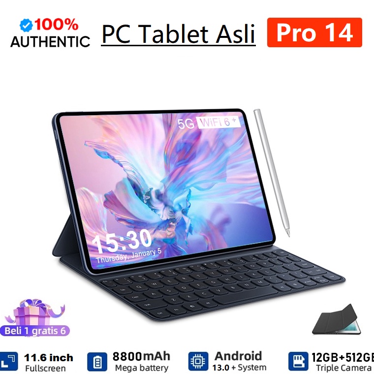 Pro Seller Beli 1 Gratis 7Bisa COD224 Tablet Pro14 Baru Galaxy Tab 116inch 12GB512GB Tablet baru Tab